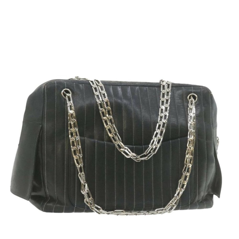 Chanel Mademoiselle 2 Piece Vertical Quilted W / Wallet  Lambskin Leather